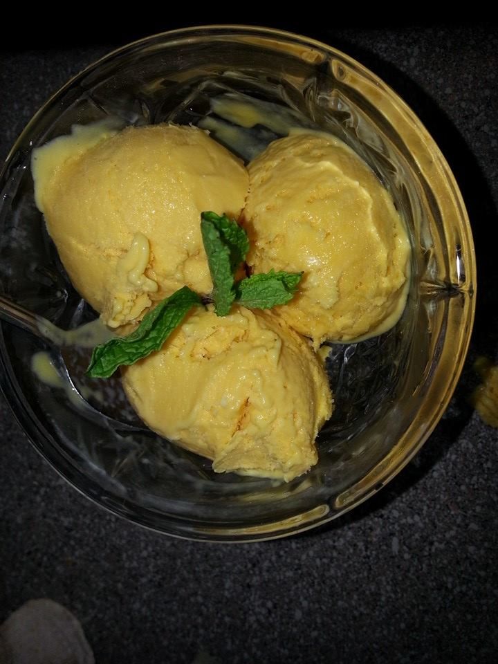 Homemade (3 ingredients )Mango Ice cream 